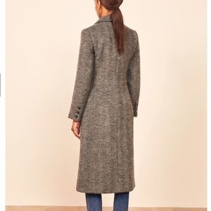 NWOT REFORMATION Herringbone Dark Grey Coat Duster
